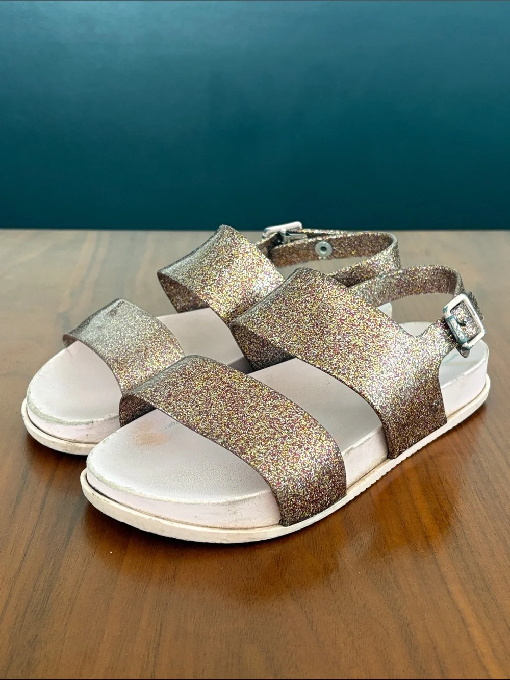Mel dreamed by Melissa, Mini Melissa Mel Cosmic Sandal, glitter, size 3